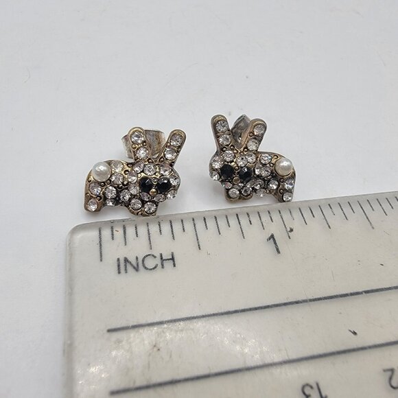 Bunny Rabbit Earrings Creative Stud Earrings Easter Jewelry Pearl Bunny Tail NEW - Picture 3 of 4